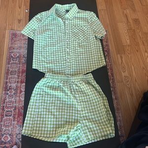 Green checkered SHEIN combo